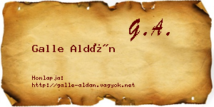 Galle Aldán névjegykártya